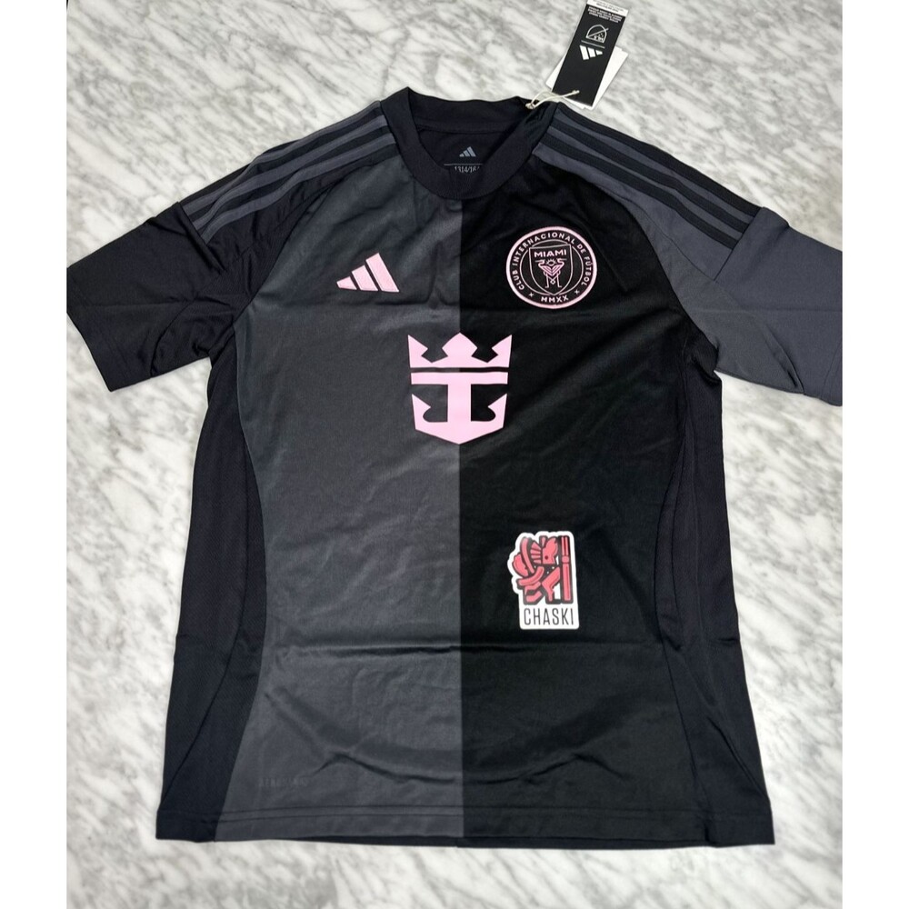 adidas Men’s Black and Pink Soccer Jersey